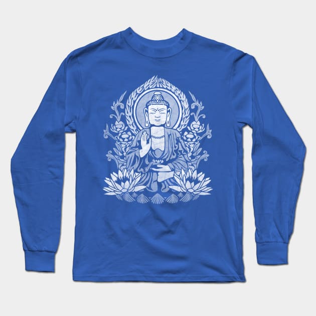 Siddhartha Gautama Buddha - White Halftone Long Sleeve T-Shirt by GAz